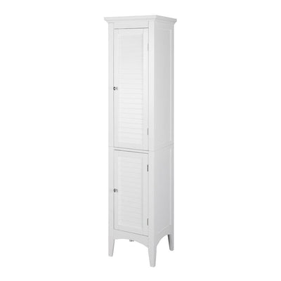 Simon 15 in. W x 63 in. H x 13-1/4 in. D Bathroom Linen Storage Floor Cabinet with 2-Shutter Doors in White - Super Arbor