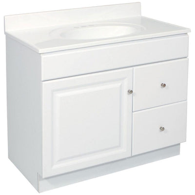 Wyndham 36 in. W x 21 in. D Unassembled Bath Vanity Cabinet Only in White Semi-Gloss