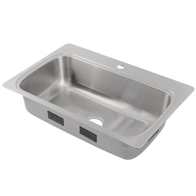 Verse Drop-in Stainless Steel 33 in. 1-Hole Single Bowl Kitchen Sink - Super Arbor