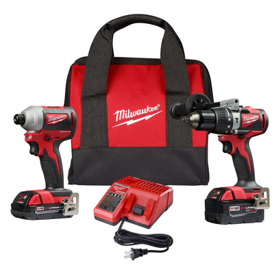 M18 18-Volt Lithium-Ion Brushless Cordless Hammer Drill/Impact Combo Kit (2-Tool) with 2 Batteries, Charger and Bag - Super Arbor