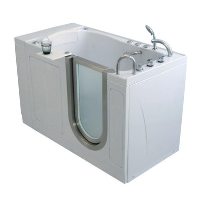 Royal 52 in. Acrylic Walk-In Whirlpool Bathtub in White with Thermostatic Faucet Set, Right 2 in. Dual Drain - Super Arbor