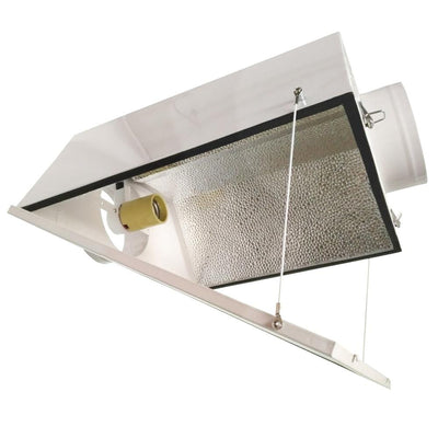 Large Air Cooled with 6 in. Duct and Glass Panel Grow Light Reflector for up to 1000-Watt - Super Arbor