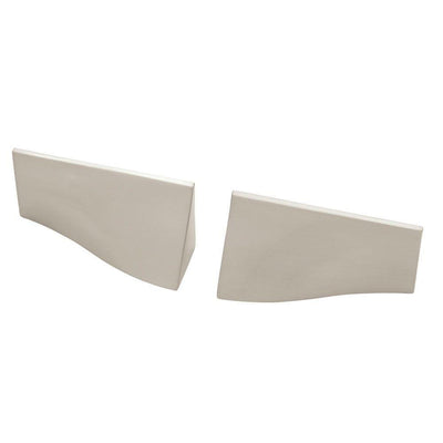 Geometrics 1-1/4 in. (32mm) Center-to-Center Satin Nickel Waterfall Left and Right Cup Drawer Pull Set - Super Arbor