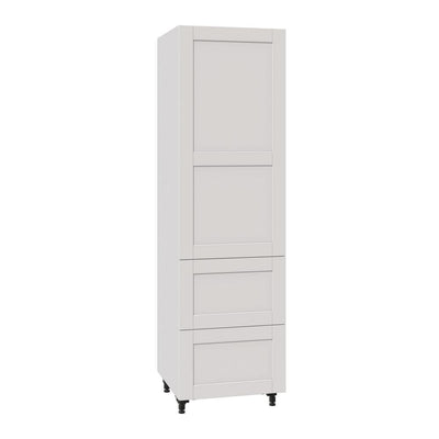 Shaker Assembled 24 in. x 84.5 in. x 24 in. Pantry Cabinet w/ 2-Inner Drawers & 2-Pull Out Deep Drawers in Vanilla White - Super Arbor