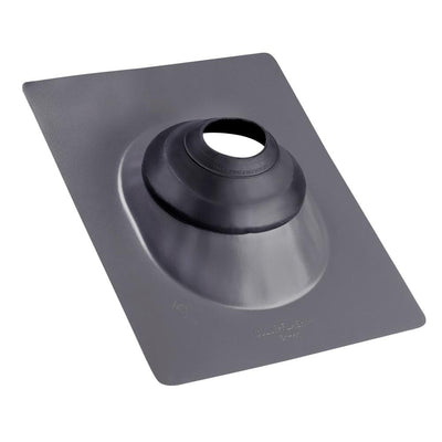 No-Calk 12 in x 14-1/2 in. Galvanized Steel Gray Vent Pipe Roof Flashing with 3 in. - 4 in. Adjustable Diameter - Super Arbor