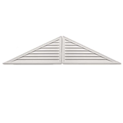 60 in. x 25 in. Triangle Polyurethane Weather Resistant Gable Louver Vent - Super Arbor