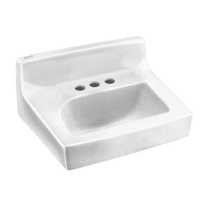 American Standard Penlyn Wall Hung Bathroom Sink in White with 4 in. Faucet Holes and Less Overflow - Super Arbor