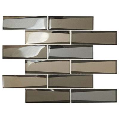 Daltile Premier Accents Frost Linear 12 in. x 13 in. x 8 mm Glass Mosaic Wall Tile (0.96 sq. ft. / piece) - Super Arbor