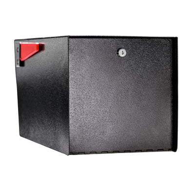 Mail Manager Street Safe Black Post-Mount Mailbox with High Security Reinforced Rear Locking System - Super Arbor