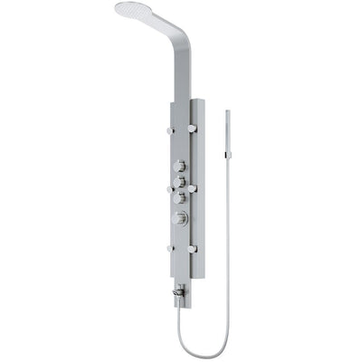 Mateo 59.5 in. 6-Jet High Pressure Shower Panel System with Rainhead Fixed Handheld Dual Shower in Stainless Steel - Super Arbor