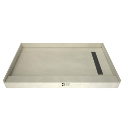 Redi Trench 32 in. x 60 in. Single Threshold Shower Base with Right Drain and Brushed Nickel Trench Grate - Super Arbor