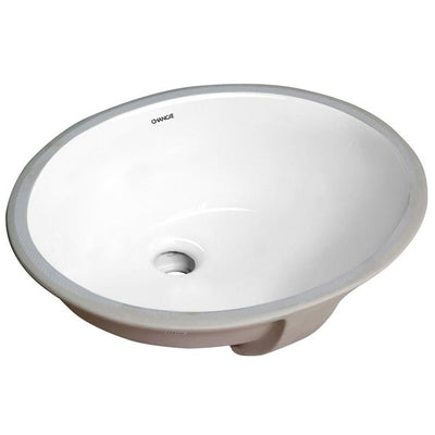 Boyel Living 13 in. x 11 in. Bathroom Ceramic Sink Oval Lavatory Undercounter in White, - Super Arbor