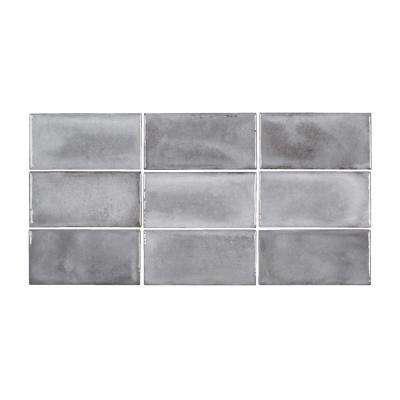 Jeffrey Court Gris Rustico 3 in. x 6 in. Glossy Ceramic Wall Tile (5.38 sq. ft. / case