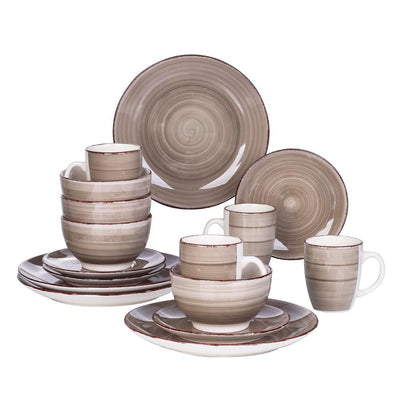 Series Bella Dinnerware 16-Pieces Creme-I Porcelain Crockery in Vintage Look (Service Set for 4) - Super Arbor