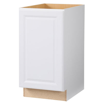 Hampton Assembled 18x34.5x24 in. Pull Out Trash Can Base Kitchen Cabinet in Satin White - Super Arbor