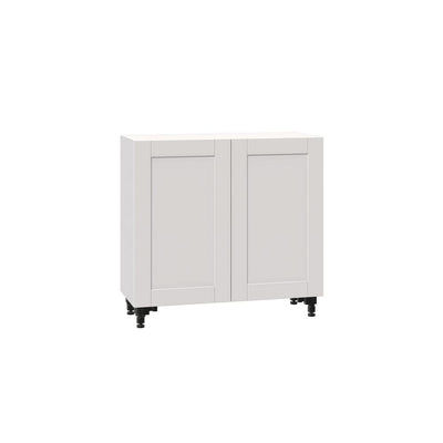 Shaker Assembled 36x34.5x14 in. Shallow Base Cabinet in Vanilla White - Super Arbor