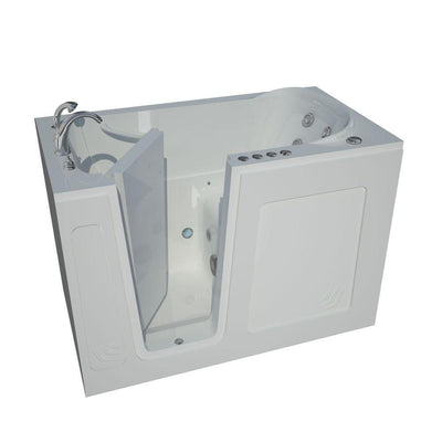 HD Series 54 in. Left Drain Quick Fill Walk-In Whirlpool and Air Bath Tub with Powered Fast Drain in White - Super Arbor