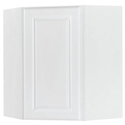 Hampton Assembled 24x30x12 in. Diagonal Corner Wall Kitchen Cabinet in Satin White - Super Arbor