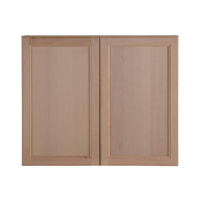 Easthaven Shaker Assembled 36x30x12 in. Frameless Wall Cabinet in Unfinished Beech - Super Arbor