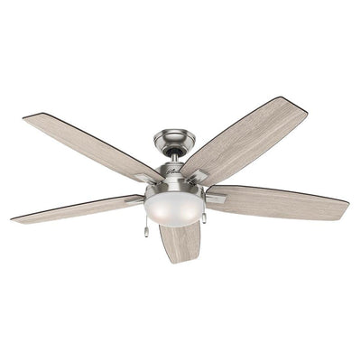 Antero 54 in. LED Indoor Brushed Nickel Ceiling Fan with Light - Super Arbor