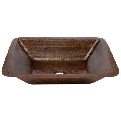 Premier Copper Products Under-Counter Rectangle Hammered Copper Bathroom Sink in Oil Rubbed Bronze - Super Arbor