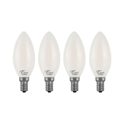 Euri Lighting 40 Watt Equivalent Warm White (2700K) B10 ENERGY STAR and Dimmable LED Light Bulb in Frosted (4-Pack) - Super Arbor