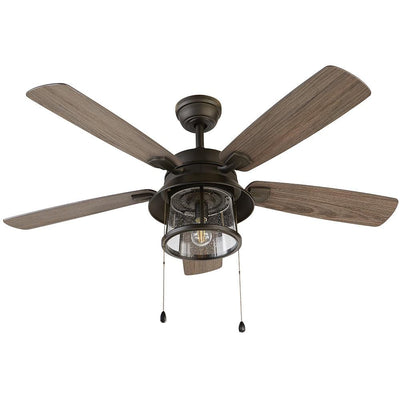 Shanahan 52 in. LED Indoor/Outdoor Bronze Ceiling Fan with Light Kit - Super Arbor