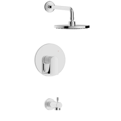 Pont Neuf Single Handle 1-Spray Round Tub and Shower Faucet in Chrome Valve Included - Super Arbor