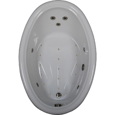 60 in. Acrylic Oval Drop-in Air and Whirlpool Bathtub in White - Super Arbor