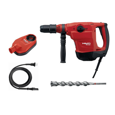 120-Volt 13 Amp Corded 1-9/16 in. SDS-Max TE 60-AVR Rotary Hammer, Dust Removal System Kit, Cord and TE-YX Drill Bit - Super Arbor