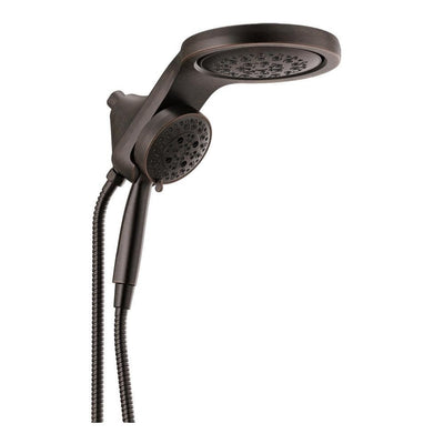 HydroRain Two-in-One 5-Spray 6 in. Dual Wall Mount Fixed and Handheld H2Okinetic Shower Head in Venetian Bronze - Super Arbor