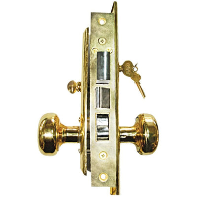 Brass Mortise Entry Left Hand Lock Set with 2-1/2 in. Backset and 2 SC1 Keys - Super Arbor