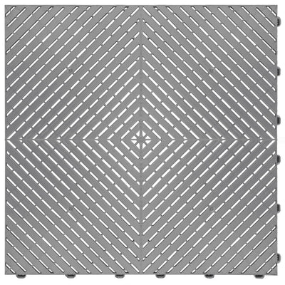Swisstrax 15.75 in. x 15.75 in. Silver Ribtrax Smooth ECO Flooring (6-Tile/pack) (10 sq. ft.)