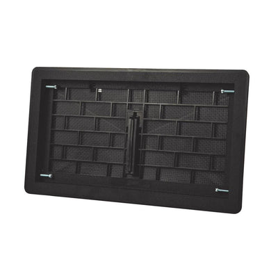 16 in. x 8 in. ABS Plastic Replacement Manual Foundation Vent in Black - Super Arbor