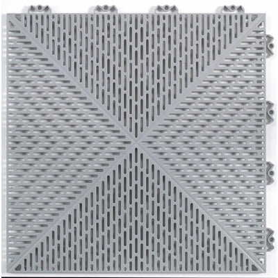 Bergo Unique 14.9 in. x 14.9 in. Gray Polypropylene Garage Floor Tile (21.6 sq. ft. / case)