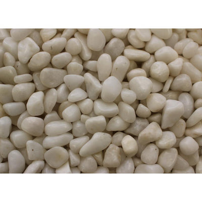 3/8 in. Polished Snow White Gravel (20 lbs. Bag) - Super Arbor