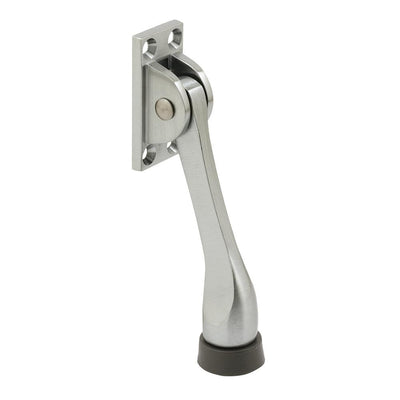 Solid Brass with Brushed Chrome Finish, Heavy Duty Door Holder - Super Arbor