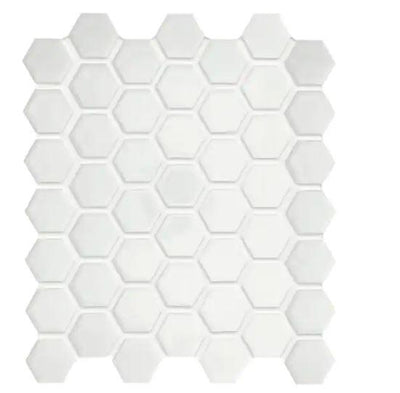 Restore Bright White 10 in. x 12 in. Glazed Ceramic Hexagon Mosaic Tile (0.81 sq. ft./each) - Super Arbor