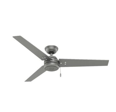 Hunter 52" Cassius Matte Silver Ceiling Fan with Pull Chain
