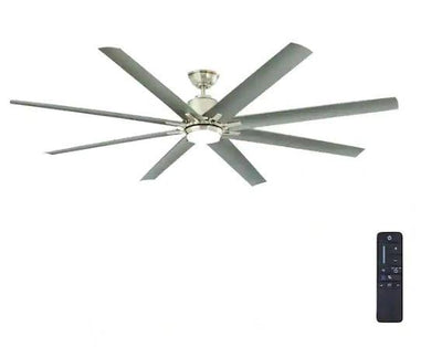 Kensgrove 72 in. Integrated LED Indoor/Outdoor Brushed Nickel Ceiling Fan with Light and Remote Control - Super Arbor
