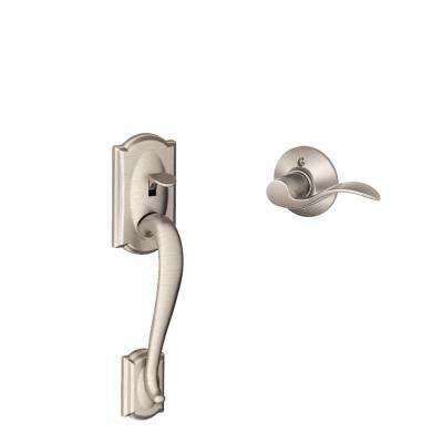 Schlage 
    Camelot Bright Brass Double Cylinder Deadbolt with Right Handed Accent Lever Door Handleset - Super Arbor