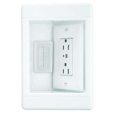 Legrand 
    1-Gang Recessed TV Media Box Kit with Surge Suppressing Outlet and Low Voltage Inserts, White - Super Arbor