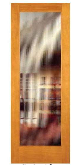 30 in. x 80 in. Reed Woodgrain 1 Lite Unfinished Pine Interior Door Slab - Super Arbor